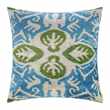 Les Ottomans - Velvet Cushion - Blue/Green Decorative Pattern (H60 x W60cm)