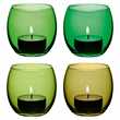 LSA International Coro Tealight Holder, Set of 4, Leaf (7 x 6.5cm)