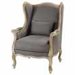 MANOIR Linen wing armchair in grey taupe (107 x 76cm)