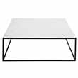 MARBLE Square coffee table in white marble and black metal (36 x 100cm)