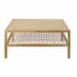 MAUPITI Solid Acacia and Resin Wicker Garden Coffee Table (H40 x W90 x D90cm)