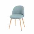MAURICETTE - Blue Vintage Chair with Solid Birch (H76 x W50 x D50cm)