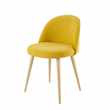 MAURICETTE Yellow Vintage Chair with Solid Birch (H76 x W50 x D50cm)