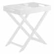 Habitat Oken Folding Side Table - White (H44 x W40 x D40cm)