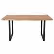 PALISSANDRE - 8-Seater Black Metal and Acacia Dining Table (H76 x W160 x D90cm)