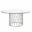 Pino 6-8 Seat Silver Dining Table (H75 x W160 x D160cm)