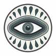 PODEVACHE - An Eye for An Eye Round Vinyl Floor Mat - White (Diameter 99cm)