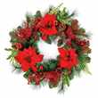 Premier Decorations Red Poinsettia Wreath (H50 x W50 x D11cm)