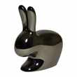 Qeeboo - Rabbit Chair - Metallic Titanium - Baby (H52.7 x W47 x D26cm)