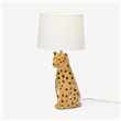 Raja Leopard Ceramic Table Lamp, Tan (H54 x W27 x D27cm)