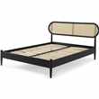 Reema King Size Bed, Cane & Black Stain Oak (H104 x W176 x D215cm)