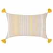 SALAMANCA - Brown, Yellow and Ecru Washed Linen Cushion Cover (H30 x W50cm)