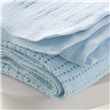 Satin Edged Cellular Baby Blanket - Cot, Blue (150 x 100cm)