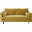 Scott Large 2 Seater Sofa, Gold Cotton Velvet (86 x 185cm)