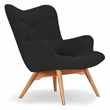 Sloane & Sons - Wingback Angel Lounge Armchair, Black (H88 x W71 x D85cm)
