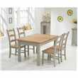 Somerset 130cm Oak and Grey Extending Dining Table with Four Somerset Chairs (H76 x W130-186 x D90cm)