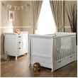 Stamford Cot Bed 2 Piece Nursery Set in White By Obaby