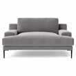 Swoon Almera Velvet Cuddle Chair - Silver Grey (H76 x W130 x D95cm)