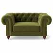 Swoon Winston Velvet Cuddle Chair - Fern Green (H74 x W150 x D100cm)