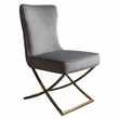 Wexler Dining Chair Dove Grey - Brass Base (H94 x W54 x D85cm)