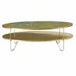 ZENITH - Oval Brass Coffee Table with Two Surfaces (H42 x W125 x D59cm)
